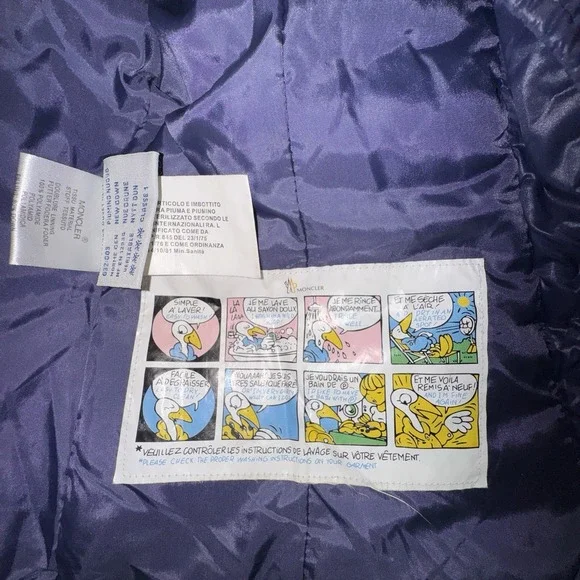 Moncler Size 2 Grenoble Puffer Down Feather Jacket 2010s Navy Blue Short Belted - Picture 5 of 14